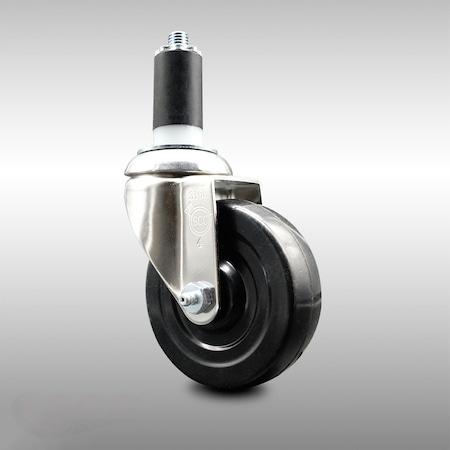 Service Caster 4 Inch 316SS Hard Rubber Wheel Swivel 1-3/8 Inch Expanding Stem Caster SCC SCC-SS316EX20S414-HRS-138